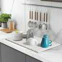 Dish Drying Mat for Kitchen Counter, 24"  16" Large Stone Drying Mat, Foldable Quick Dry Stone Mats, Ultra Absorbent Diatomaceous Earth Dish Mat for Dishes, Bottles, Cups, White