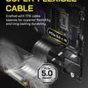 EZDIY-FAB PCIE 5.0 Riser Cable, Ultra-Flexible 128GB/s Bandwidth GPU Extension, Vertical GPU Mount for RTX 5090 4090 & RX 9000, Backwards Compatible PCIE 4.0/3.0,Right Angle-30cm,Black
