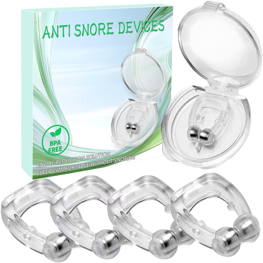 3 x Anti Snore Clip, Magnetic Nose Clip,Silicone Anti Snoring Device for Sleep Quality, Comfortable & Professional Snoring Sleeping Aid for Men Women, Snore Stop - A Box of 4