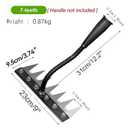 Gardenia Iron Weeding Rake 2.0, Iron Rake for Gardening and Weedings, 2025 Heavy-Duty Garden Hand Weed Puller Tool for Yard Lawn and Garden 5/6/7/8 Teeth Carbon Steel Garden Weeder Rakes (7 Tines)