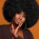 Afro Wig 14Inch Afro Wigs for Black Women 70s Afro Kinky Curly Wig Bouncy Huge Fluffy Puff Wigs Synthetic Hair for Cosplay Daily and Party Natural Black