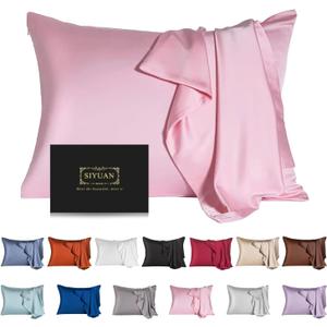 Mulberry Silk Pillowcase for Hair and Skin,Toddler Size Kids Silk Pillow Case with Hidden Zipper,Allergen Proof Dual Sides Soft Breathable Smooth Silk Pillow Cover(Toddler,Pink)