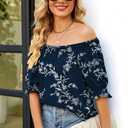 WIHOLL Womens Short Sleeve Square Neck Summer Tops Dressy Casual Blouses Trendy Clothes 2026 (XL)