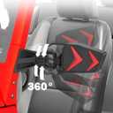 JOYTUTUS Mirrors Doors Off Compatible with 1997-2018 Wrangler TJ JK JKU (Not Fit JL), Doorless Side Mirrors with Black Orange Blue Red Inserts