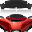 Black 4.5" Motorcycle Wave Windshield Windscreen Compatible for 2014-2023 Harley Davidson Touring Street Glide Electra Glide Tri Glide FLHX FLHXU FLHTC FLTR FLTR FLHTK FLHXSE