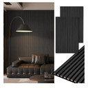 Art3d 2-Pack 48" x 24" Acoustic Wood Panels for Wall, Soundproof Wood Slat Panel for Wall and Ceiling, 3D Fluted Sound Absorbing Paneling for Interior Wall Decor, Living Room, Bedroom - Blackwood