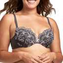 Maidenform Underwire, Love The Lift Smoothing Lace Demi, Push-up Bra for Women (38D, Rising Smoke/Gentle Peach)