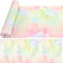 Pastel Tie Dye Non Woven Fabric Bulletin Board Rolls, 24inchx60ft Fits Classroom Bulletin Boards, Resists Tearing and Fading, 24 in x 60 ft Coverage, Waterproof Nonwoven Fabric, School Decor - Pack of 2