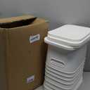 ORGIDOL 8 Pack White Storage Bins with Lids Stackable Storage Container for Organizing, Storage Boxes with Handle for Shelves, Cute Storage Bin for Craft, Snacks, 9.85x6.9x5.7 inch