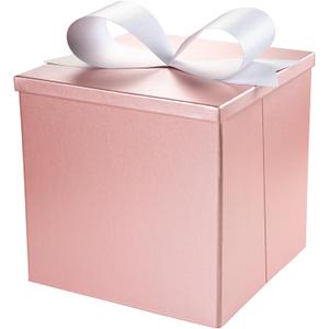 BIOBROWN Medium Gift Boxes with Lids for Presents, 9x9x9 Inches Pink Collapsible Gift Box for Valentine's Day, Birthday, Wedding, Baby Shower, Party, Any Occasion