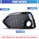 Nixon Offroad Fog Lights Cover Fog Lamp Bezel Trim for 2017 2018 2019 Honda Civic Hatchback/Type r/Si sedan/Si coupe, Factory OEM Style Fog Lamps Covers Bezel Set, Passenger and Driver Sides