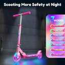 TONBUX Scooters for Kids 5-12, 2 Wheel Scooters with Cool Light Up Stem, Wheels, and Deck, 3 Level Adjustable Height Kick Scooter, Foldable and Lightweight Scooter for Kids 8-12