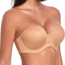 HACI Full Coverage Strapless Bra for Large Bust Contour Underwire Plus Size Convertible Multiway (40C, Pecan)