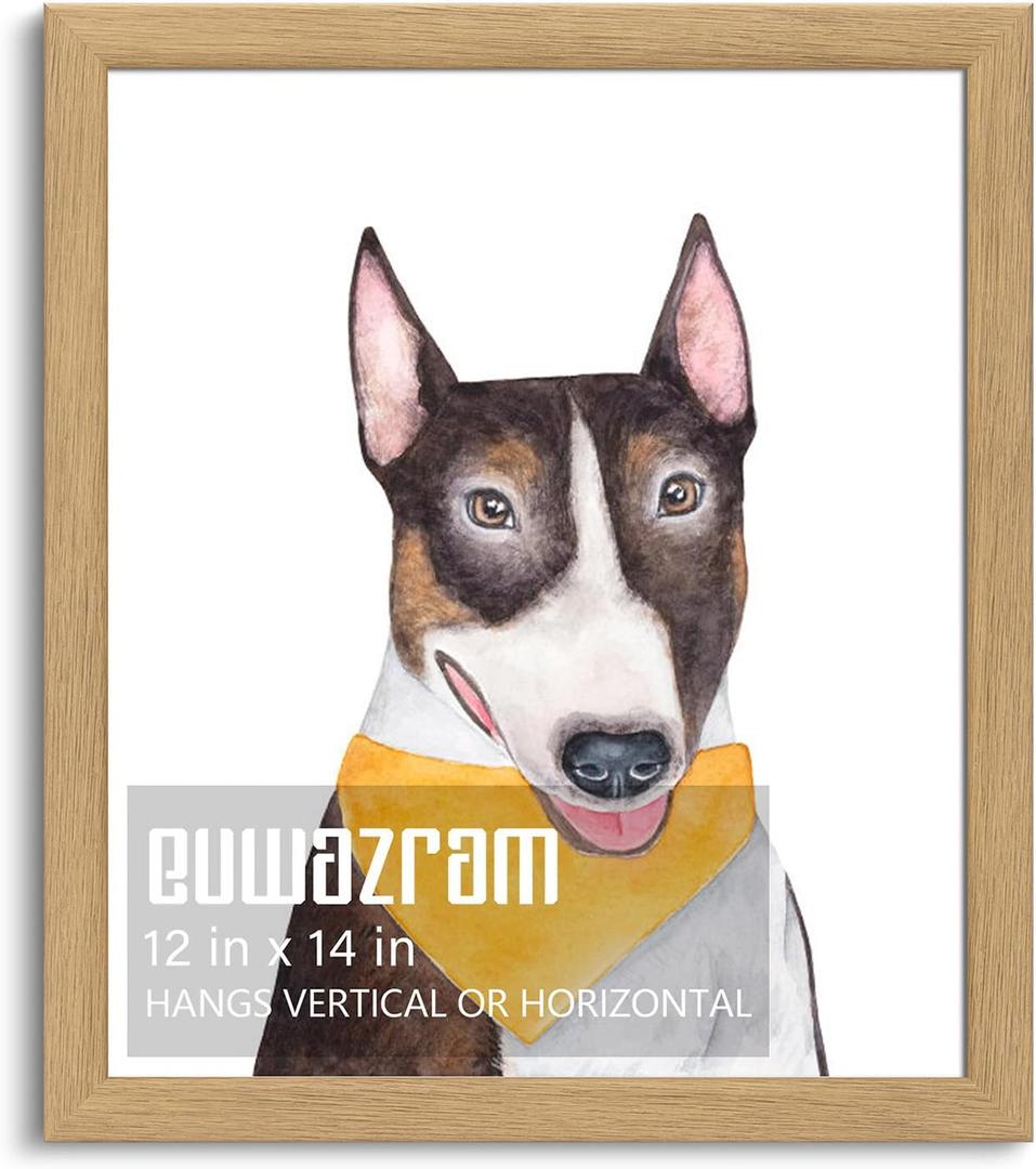 Rustic Oak 12x14 Frame - Single Frame, 12 x 14 Poster Frame for Artwork, Puzzles, Photos and Movie Posters Picture Frames