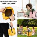 PATIKIL Insulated Lunch Bag Reusable Large Lunch Bag for Women & Men Thermal Lunch Box Leakproof Cooler Tote Bag with Side Pockets for Adults Picnic Office Work, Pink (10.6"x6"x11")