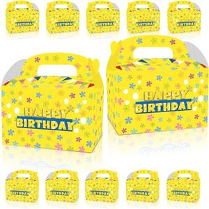 HKAHDID 12Pcs Blue Yellow Ocean Birthday Decorations, Cartoon Yellow Birthday Party Gift Boxes for Boys and Girls Party Theme Supplies