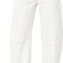 EVALESS Womens Baggy Barrel Jeans High Waisted Wide Leg Boyfriend Denim Ankle Pants, Size: 16