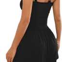 Women Casual Jumpsuits Summer Sleeveless Romper Shoulder Strap Loose Adjustable Stretchy Shorts Rompers with Pockets (Y263 Black, X-Large) (Black, XXL)