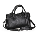 Women Crossbody Vintage Shoulder Bags Purse Motorcycles Biker Bags Black Gray Rivets Bag(Black,15in)