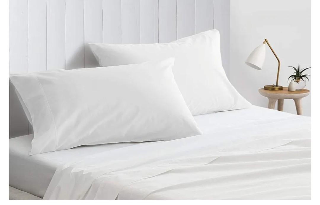 Oversized Superhuge Pillow Case - Cover - 100% Egyptian Cotton, 600 Thread Count Sateen, White