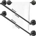 DGYB Adjustable Suction Cup Towel Bar for Bathroom 14 Inch ~ 27 Inch Set of 2 Matte Black Towel Rack Stainless Steel Bath Towel Holder for Glass Shower Door