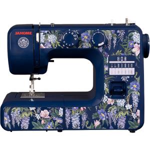 Janome Wisteria Promenade Easy-to-Use 15-Stitch Sewing Machine Officially Licensed Bridgerton Collection (Indigo)