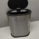 Anzoymx Stainless Steel Bathroom Trash Cans 1.8 Gallons Small Garbage Can with Pop-up Lid, Dog Proof Narrow Wastebasket, Slim Waterproof Litter Trash Bins Set for Bedroom, Toilet, Office (Silver)