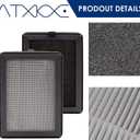 ATXKXE lv-h128 replacement filters compatible with levoit Air Purifier lv-h128, 3-Stage Filtration System Activated Carbon Filter, Fit for PUURVSAS HM669A/ROVACS RV60, black, 6 pack