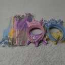 24 Pack Princess Wands Party Favors Sequin Princess Crown Headbands Colorful Glitter Star Fairy Wands Birthday Decorations Fairy Party Favors (4 Colors)