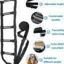 ZUEXT Bed Ladder Assist 160 Inch, Black Pull Up Assist Device w/ 5 Handles Grips, Adjustable Rope Ladder Straps, Sit Up Handle Helper for Elderly Seniors Adults Pregnant Injury Handicapped Patients