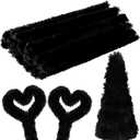Hotop 30 Pcs Extra Thick Pipe Cleaners 30mm Chenille Stems Jumbo Pipe Cleaners Supplies for Beginners DIY Supplies Decorations(Black,12 Inches)