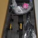 BESy Matte Black Bathroom Faucet 3 Holes Two Handles Vanity Widespread 8 Inch Bathroom Sink Faucet, Waterfall Bathroom Sink Faucet with cUPC Supply Hoses, Pop Up Drain, Stainless Steel