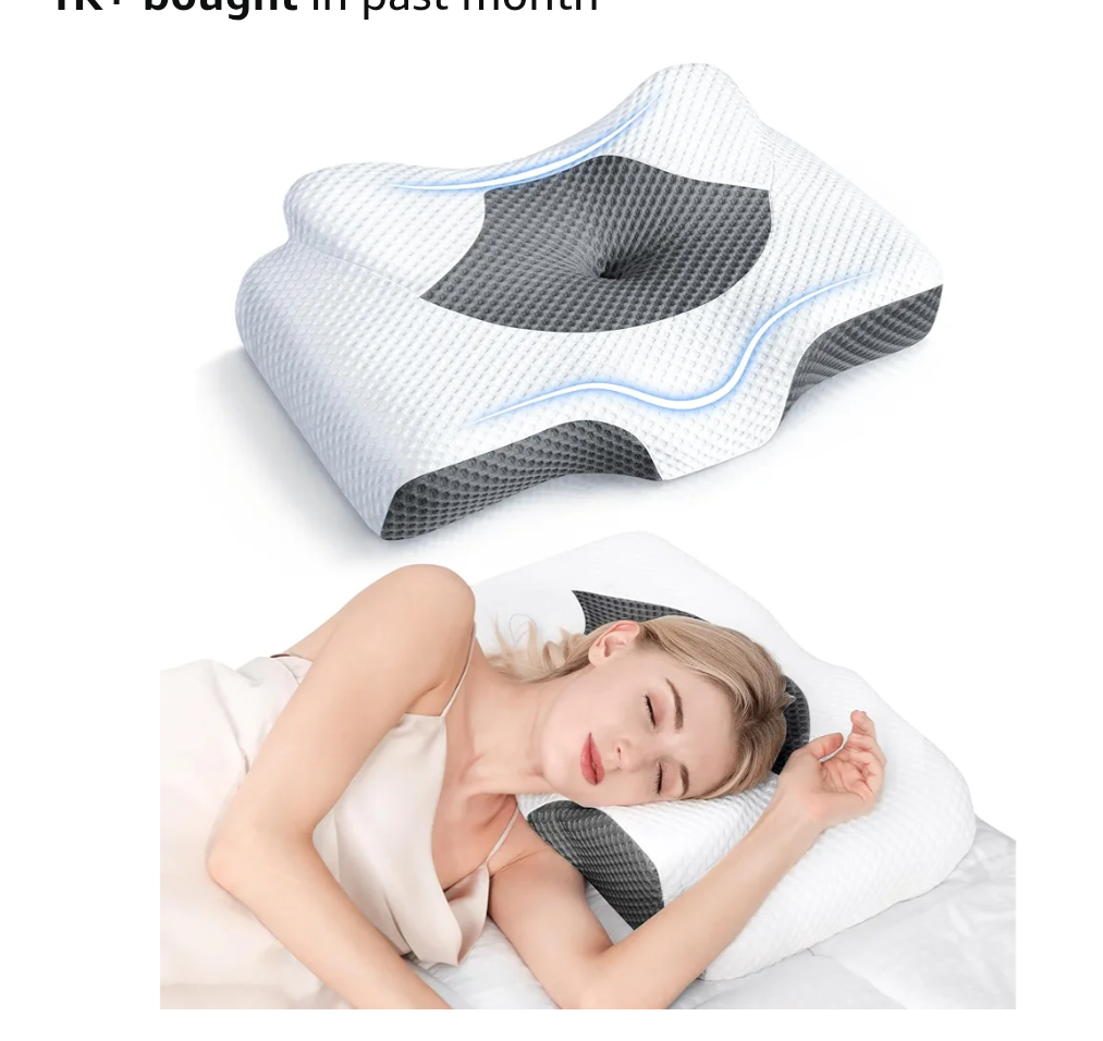 Osteo Cervical Pillow for Neck Pain Relief, Hollow Design Odorless Memory Foam Pillows with Cooling Case, Adjustable Orthopedic Bed Pillow for Sleeping, Support for Side Back Sleepers