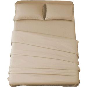 SONORO KATE Bed Sheet Set Super Soft Microfiber 1800 Thread Count Luxury Egyptian Sheets 16-Inch Deep PocketWrinkle and Hypoallergenic-4 Piece (Taupe, Queen)