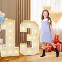imprsv 3FT 13 Light Up Numbers Large Marquee Numbers, Big Numbers 13 with Lights 13th Birthday Anniversary Decorations for Girls Boys (White)