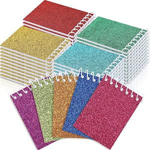 Geyee 45 Pcs Back to School Gifts Glitter Mini Notepads Spiral Prism Small Notebooks Pocket Notepad Assorted Colors Mini Pad(2.6 x 3.5 Inch)