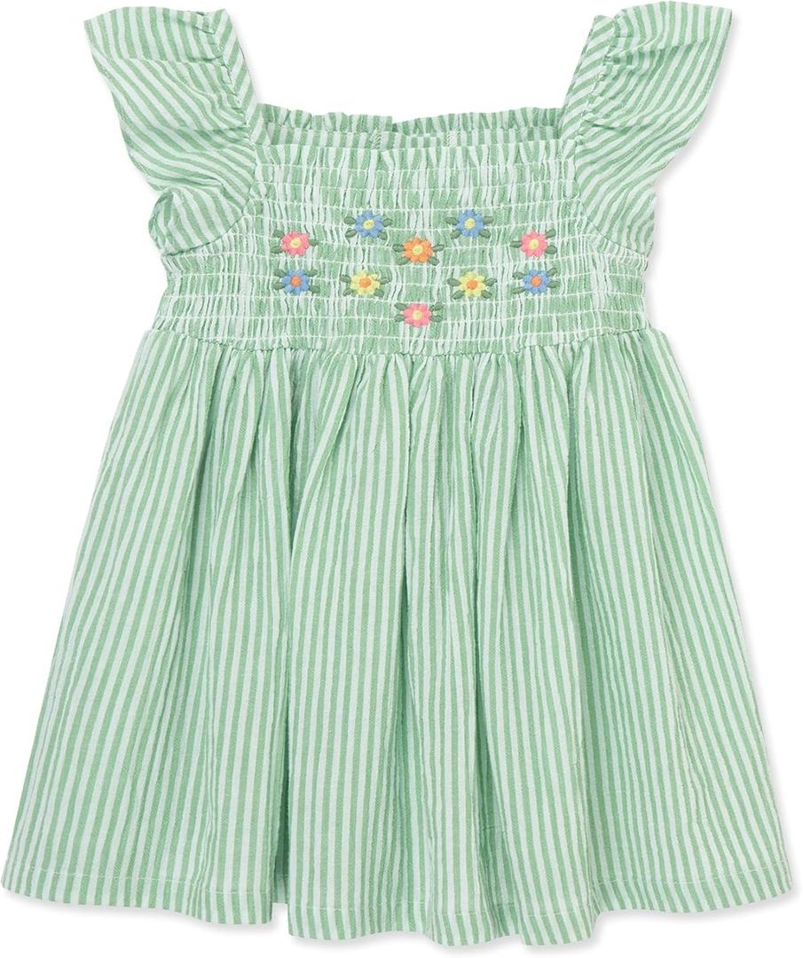 Little Me Clothes for Baby Girls' Sundress with Panty, 12 Months - 4 Toddler (Green)