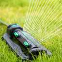 RESTMO Turbo Oscillating Sprinkler, Large Yard Irrigation Sprinkler with 19 Durable Nozzles, Weighted Base, Adjustable Spray Width & Coverage, Lawn Sprinkler & Garden Sprinkler for Yard