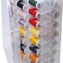 46 Grids Sewing Organizer, Double Sided Thread Box Storage, Portable Clear Plastic Organizer Box for Embroidery and Sewing Threads, Embroidery Floss, Crafts, Small Toys (Clear)