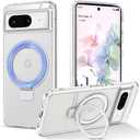 CameCosy for Google Pixel 7 Case with Magnetic Ring Stand [Compatible for MagSafe], Crystal Transparent Design Slim Drop Protection Non-Yellowing Bumper Kickstand Cover for Google Pixel 7 2022