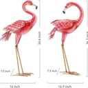 Kircust Flamingo Garden Statues and Sculptures, Metal Birds Yard Art Outdoor Statue, Large Pink Flamingo Lawn Ornaments for Home, Patio, Backyard Decor (2-Pack), 34.6 inches