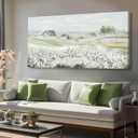 Large Framed Wall Art for Living Room - Grassland Landscape Home Wall Decor - Vintage Neutral Canvas Pictures for Bedroom 29"x 58" Office Wall Hanging (Green)