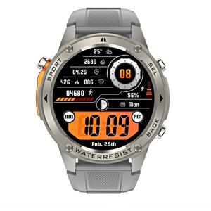 Infiniity DM56 Smartwatch for Men, 1.43" AMOLED Display, Bluetooth Calling & Fitness Tracker, Heart Rate & Sleep Monitor, 5-ATM Waterproof, Silver Strap, Works with Android & iOS