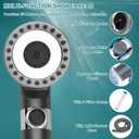 High Pressure Shower Head, High Power Shower Head and Hose Set with 4 Filters, 59 Hose & Bracket, 4 Spray Modes & Pause Switch, Hard Water Filtered Showerhead with Handheld, Gray