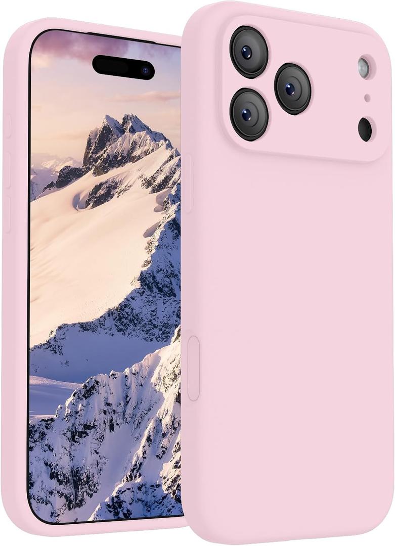 FireNova Magnetic for iPhone 17 Pro Case, Compatible with MagSafe, [Integrated Silicone Camera Control Button] [Camera Protection] Anti-Scratch Microfiber Lining Phone Case, 6.3", Chalk Pink