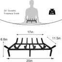 Heavy Duty Solid Steel Fire Grate - 20 Inch Wood Log Rack for Indoor Hearth, Outdoor Fire Pit & Chimney