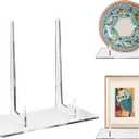 Acrylic bookshelf, transparent display easel, suitable for photos, pictures, tablets, postcards, plates, recipe books, decorative trays, and photo albums, 10 inches x 5 inches x 9 inches invisible desktop display stand (1 piece)