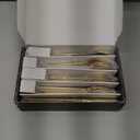 Flatasy Flatware Set Stainless Steel Gold Silverware Set Cutlery Set Bamboo Pattern Mirror Finished 30 Pieces Home Event Use Wedding Housewarming Gift Service for 6