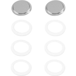 6 Pieces Moka Pot Replacement Cup Gasket with 2 Pcs Stainless Filter Silicone Moka Express Replacement Seals Funnel Kits Compatible Espresso Coffee Maker Parts(6cup)