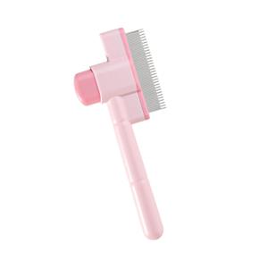 Single row Pet Grooming Comb with Handle, Steel Pins (pink)